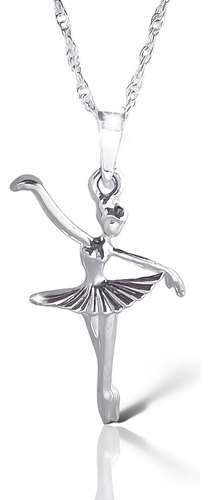 Colgante De Bailarina De Ballet Nacional + Cadena De Plata