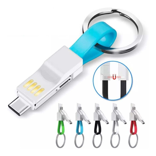 Llavero Magnético Usb 3 En 1 Cable De Carga iPhone Android