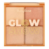 Paleta De Iluminadores Ruby Rose Glow Show Tono Del Maquillaje Dorado