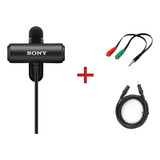 Microfone De Lapela Sony Ecm-lv1 Original +5mt + P2xp3