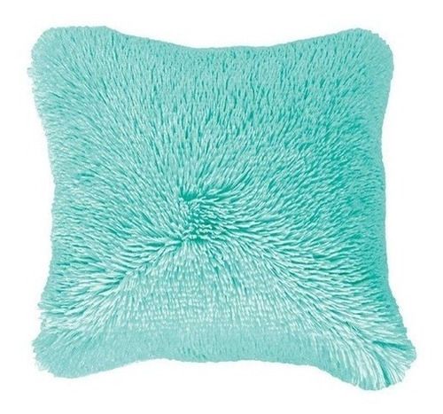 Cojín Peludo Pelo Largo 40 X 40 Cm Peluche Concord Diseño De La Tela Clarise Aqua