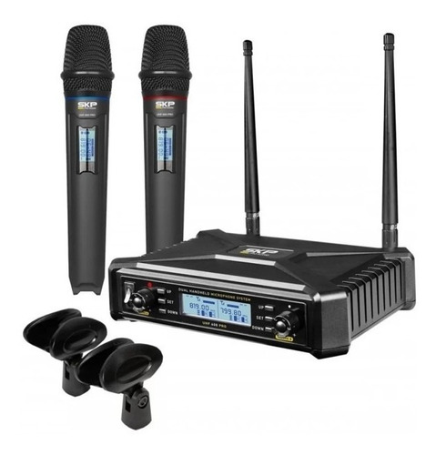 Micrófono Doble De Mano Uhf-600 Pro Skp