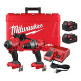 Milwaukee 3697-259a Combo Taladro Percutor+llave De Impacto 