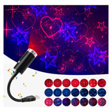 Proyector Galaxia Y Corazon P/ambientacion Usb Azul Rojo