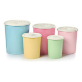 Juego Recipientes Altos Tupperware Heritage Tapa A Presion