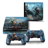 Skin Adesivo God Of War Ps4 Slim Console + 2 Controles