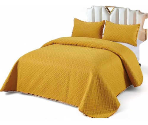 Cobertor Tipo Quilt De Verano Con Pompones King