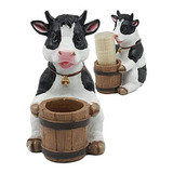 Vaca Ebros Country Farm Bovina Con Bell Collar Sostiene Un S