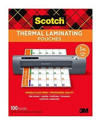 Papel Para Plastificar Scotch Thermal Laminating Pouches, Pa