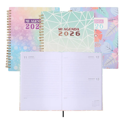 Agenda Diaria Con Espiral Ejecutiva Con Diseño A5 Koovi GEOMETRIA PASTEL | MercadoLibre