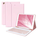 Funda Con Teclado Para iPad 10.2 /7/8/9 Gen Rosa