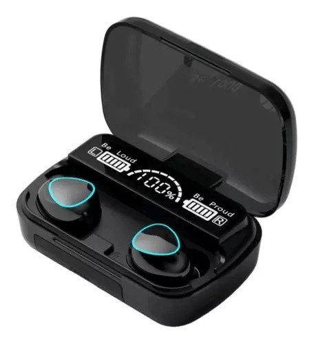 Fone De Ouvido In-ear Gamer Sem Fio M10 Preto Com Luz  Branco Led