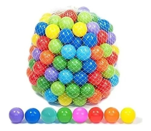 Pack 100 Pelotas Plásticas Para Piscina Colores Surtidos