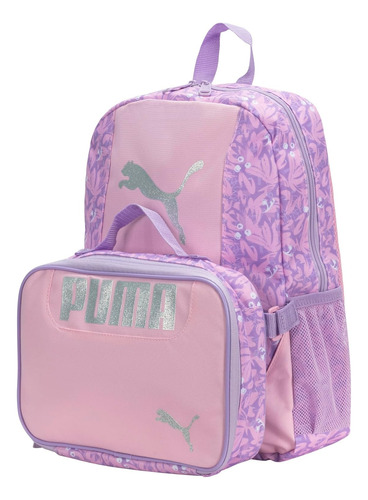 Puma  Combo Morral + Lonchera Niños, Púrpura/rosado Original