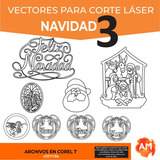 Vectores Navidad 3 P/ Corte Laser ! En Corel X  Descarga.