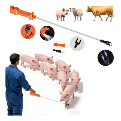 Impermeable Chicharra Arreadora Para Ganado Recargable 108cm Paralizador Electrico Distancia 108 Cm De Largo Color Naranja Rojizo | Envío gratis