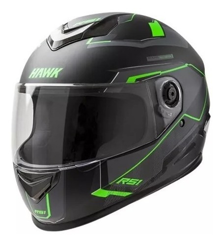 Casco Integral Hawk Rs1 Alpha Negro/verde T-xl Moto Avenida