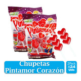 Chupetas Labios Rojos Doble Corazon X40 Unid