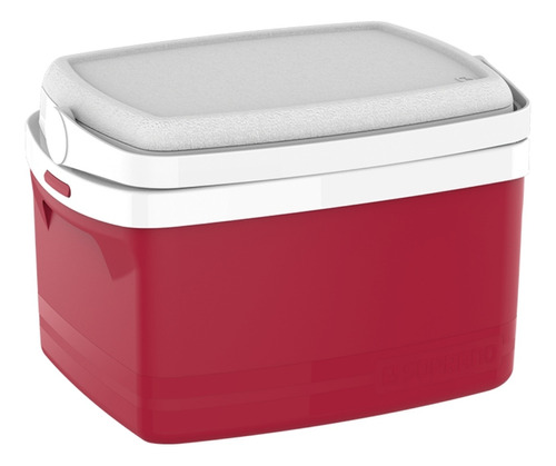 Caixa Térmica 12l Cooler Com Alça Tropical Vermelha Soprano