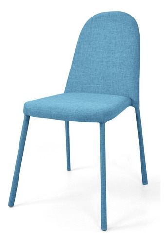 Silla Comedor Dublin En Tela Poliéster Estructura De La Silla Azul Asiento Color