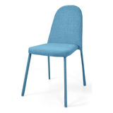 Silla Comedor Dublin En Tela Poliéster Estructura De La Silla Azul Asiento Color