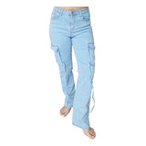  Pantalón Jeans Cargo  Tiro Alto Elena Boteli