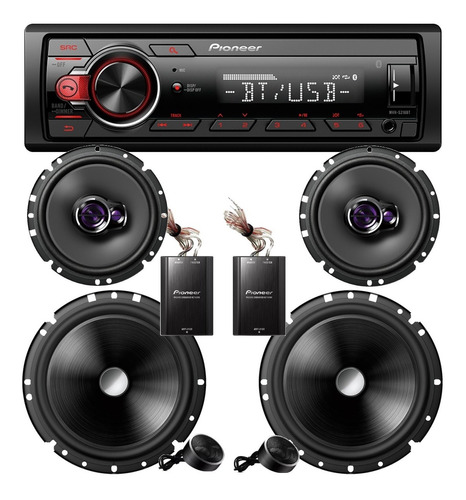 Aparelho Som Pioneer Bluetooth + 4 Falante 6 Pol Som Interno