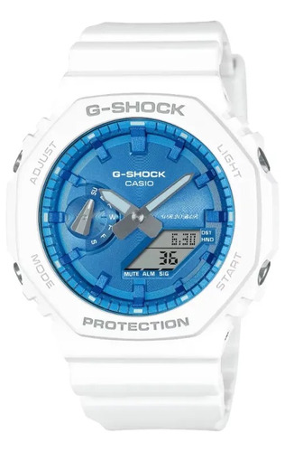 Reloj Casio G-shock Original Blanco/azul Ga-2100ws-7a