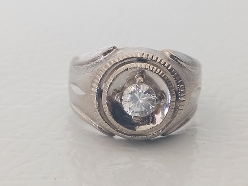 Anillo En Plata Paladio Y Zirconias Para Hombre 