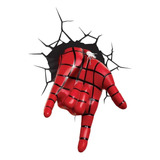 Lámpara 3d Led Mano Spiderman Hombre Araña Marvel Para Pared