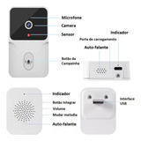 Campainha Externa Interfone Inteligente Câmera E Áudio Wi-fi