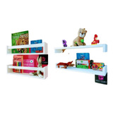 Prateleiras Infantis Para Livros E Brinquedos Nicho 4un 55cm