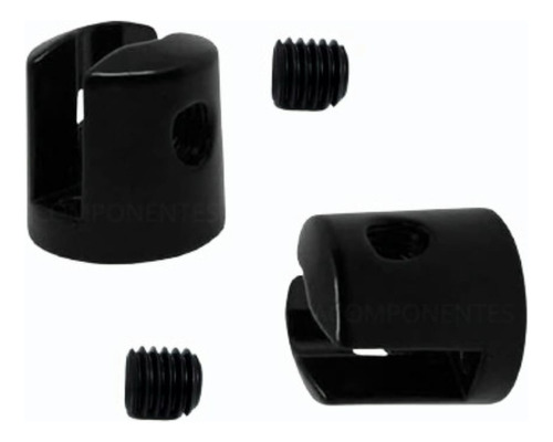 Kit 100 Suporte Fenda 4mm Preto Para Vidro Prateleira Zamac