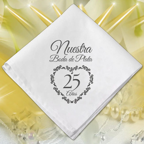 Servilletas Boda Oro Plata Recuerdos Personalizados 50 Pz