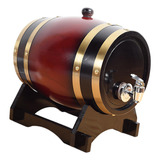 Barril De Madera, Contenedor De Vino Con Vino Tinto 1.5l