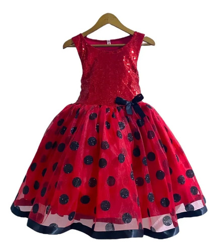 Vestido Rojo De Lentejuela Con Torera Para Niña