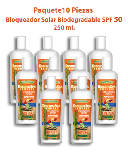 Mayoreo Bloqueador Solar Biodegradable Spf 50 250 Ml 