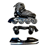 Patines Blazer 3 En 1 Ajustable Hielo, Linea Y Roller Quad.