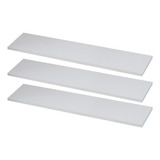 Kit 3 Prateleiras Estantes Mdf Branco 80x20 Sem Suporte