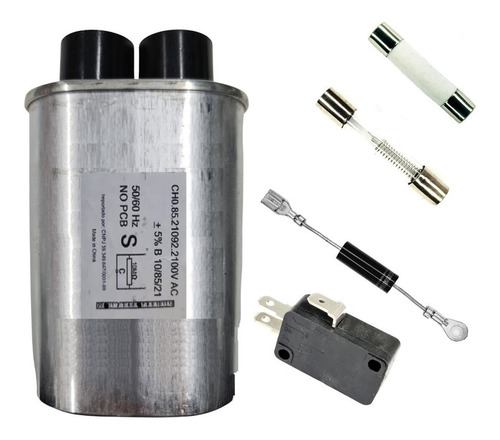 Kit Microondas Capacitor 0,85uf+2 Fusivel+chave+diodo