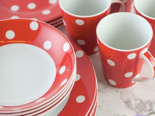 Circles Red (16 Pcs Set) 6114 Sets Porcelana Volf