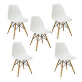 Cadeira De Jantar Henn Decorshop Charles Eames Dkr Eiffel, Estrutura De Cor  Branco, 5 Unidades