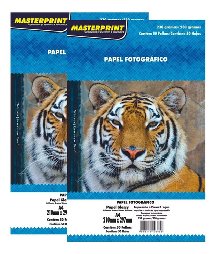 Papel Fotográfico 230g Foto A4 Glossy 100 Folhas 230 Gramas