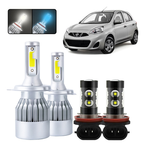 Kit De Focos Led H4 H11 Para Nissan March 2012-2019