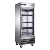 Refrigerador Acero Inoxidable Icehaus 1 Puerta Cristal 0a4°c