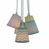 Lustre Pendente Luminária Bebê Chevron Cinza E Candy Colors