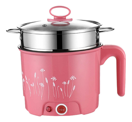 Mini Olla Caliente Eléctrica Para Fideos, Con Vaporera Rosa