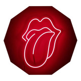 Lengua Rolling Stones Cartel En Neón Led / Flex 70 Cm Altura