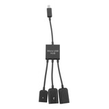 Cable Divisor Otg Hub De Carga Micro Usb 2 X 3 En 1 Para