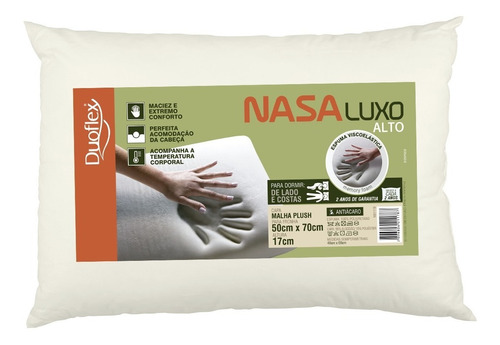 Travesseiro Nasa Luxo Alto  Duoflex